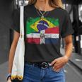 Brazil Dominican Republic Flags Half Dominican Brazilian T-Shirt Gifts for Her