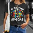 My Brother Is Awesome Autism Awareness Colorful T-Shirt Gifts for Her