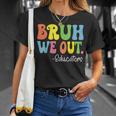 Bruh We Out Educators Happy Last Day Of School Groovy T-Shirt Gifts for Her