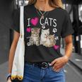 Camisa I Love Cats Cat Lover I Love Kittens Camiseta unisex Regalos para ella
