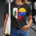 Camisaenezolana Mexicana Corazón Banderaenezuela México Camiseta unisex Regalos para ella