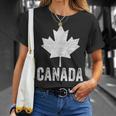 Canada Vintage Canadian Flag Leaf Maple Pride Women T-Shirt Gifts for Her