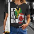 Canadian And Jamaican Mix Dna Flag Heritage T-Shirt Gifts for Her