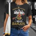 Canoe Camping Paddling Rafting Paddle Faster I Hear Banjos T-Shirt Gifts for Her