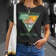 Casablanca Tennis Club T-Shirt - Tropisches Palmen & Sonnenuntergang Design Geschenke für Sie