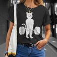 Cat Deadlift Powerlifting Kitty Weightlifting Cat T-Shirt Gifts for Her