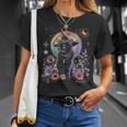 Graphic Cat Witchy And Flowers Cats With Crescent The Moon T-Shirt Gifts for Her