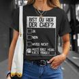 Cats Bist Du Hier Der Chef Mein Chef Ist Die Katze Chef T-Shirt Geschenke für Sie