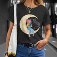 Celestial Cat And Girl Reading Book Read Moon T-Shirt Gifts for Her