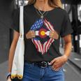 Colorado Roots Inside State Flag American Proud T-Shirt Gifts for Her
