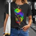 Colores De Camaleón Con Blobs De Color Lindo Arco Iris Camiseta unisex Regalos para ella