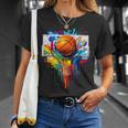 Colorful Basketball Tie Dye Color Splash Hoop Net Slam Dunk T-Shirt Gifts for Her