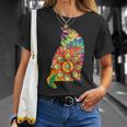 Colorful Cat Lover Feline Psychedelic Abstract Hippy T-Shirt Gifts for Her