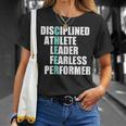 Cool Cheer Disciplined Athlete Leader Fearless Performer T-Shirt Gifts for Her