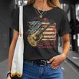 Country Music Outlaw Western Usa Patriotic Vintage Guitar T-Shirt Gifts for Her