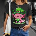 Cute Axolotl Kawaii St Patrick's Day Boys Girls Axolotl T-Shirt Gifts for Her