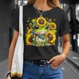Cute Baby Frog Sunflowers T-Shirt Gifts for Her
