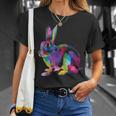 Cute Bunny Colorful Artistic Rabbit Lovers Cute Owners T-Shirt Gifts for Her