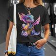 Cute Space Dragon Collecting Easter Eggs Basket Galaxy Theme T-Shirt Gifts for Her