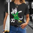 Dabbing Husky Brazil Football Fans Jersey Brazilian Soccer T-Shirt Gifts for Her