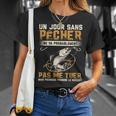 Damen Anglerhemd Herren Papa Angler Geschenk Für Jungen Angler Mit-Ausschnitt T-Shirt Geschenke für Sie