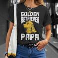 Damen Golden Retriever Hundehalter Besitzerater Papa Dad Mit-Ausschnitt T-Shirt Geschenke für Sie