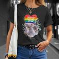 Damen Lgbt Pride Daddy Koala Bär Regenbogen Stolz Papaatertag Mit-Ausschnitt T-Shirt Geschenke für Sie