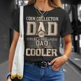 Damen Lustiger Münzsammler Papa Numismatik Münzen Sammeln Mit-Ausschnitt T-Shirt Geschenke für Sie