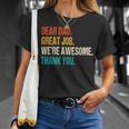 Dear Dad Great Job We're Awesome Thank You Family Father Day T-Shirt Gifts for Her