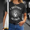 I Destroy Silence Vintage Music Bands Drum Sticks Drummer T-Shirt Gifts for Her