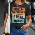 What A Difference A Dave Makes T-Shirt Gifts for Her