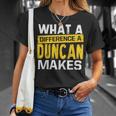 What A Difference A Duncan Makes Name Duncan T-Shirt Gifts for Her