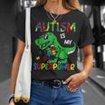 Dinosaur T-Rex Autism Is My Superpower Autism Awareness Boys T-Shirt Gifts for Her