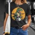 Dinosaurier Schlagzeuger T-Shirt, Lustiges T-Rex Musik Motiv Geschenke für Sie