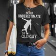 Disc Golf Never Underestimate The Old Guy Frolf Tree Golfing T-Shirt Gifts for Her