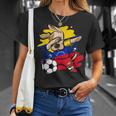 Divertido Dabbing Perro Fútbol Deenezuela Bandera Sport Camiseta unisex Regalos para ella