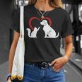 Dog Puppy And Baby Cat Heart Animal Dog & Cat T-Shirt Gifts for Her