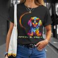 Dog Wearing Solar Glasses Eclipse Colorful Puppy Love Dog T-Shirt Gifts for Her