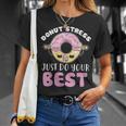 Donut Stress Pun Joke Final Exam Confident Student T-Shirt Gifts for Her