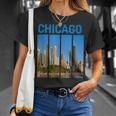 Downtown Chicago Skyline Souvenirs State Illinois T-Shirt Gifts for Her