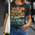 Earth Day Save Rescue Animals Recycle Plastics Planet T-Shirt Gifts for Her