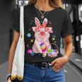 Easter Bunny Spring Pig Bow Egg Hunting Basket Colorful T-Shirt Gifts for Her