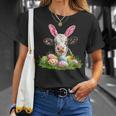 Easter Day Cow Easter Cow Bunny Ears Eggs Basket T-Shirt Gifts for Her
