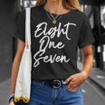 Eight One Seven 817 Fort Worth Dallas Area Code T-Shirt Gifts for Her
