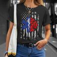 Emt Firefighter Firefighter Emt American Flag T-Shirt Gifts for Her