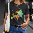 Europe Map With Boundaries And Countries Names T-Shirt Gifts for Her
