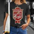 Faded San Francisco Sunday Bay Area Faithful Beer Label T-Shirt Gifts for Her