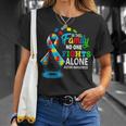In This Family Nobody Fights Alone Blue Autism Awareness T-Shirt Gifts for Her