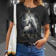 Fantasy White Unicorn Standing In A Forest T-Shirt Gifts for Her