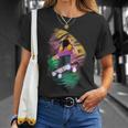 Farbenfrohes Abstraktes Kunst-Print T-Shirt in Schwarz Geschenke für Sie